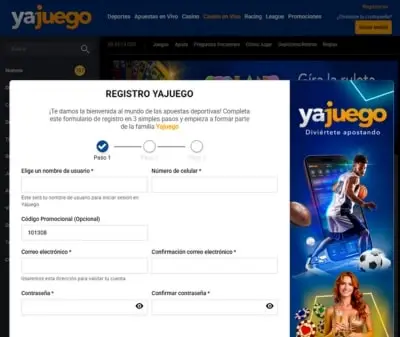 Yajuego registro