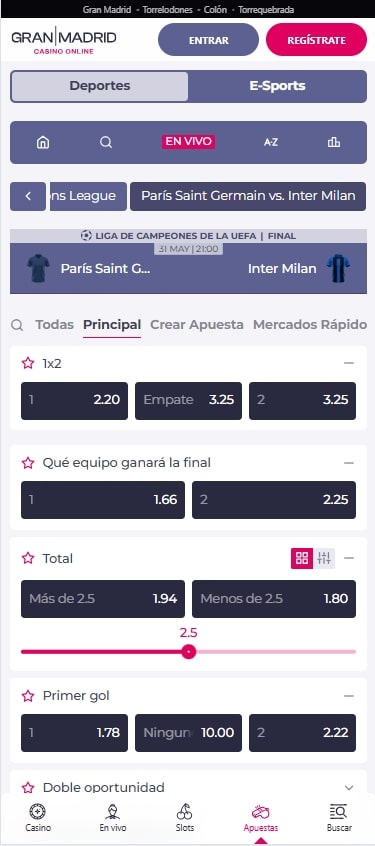 apuestas deportivas casino gran madrid