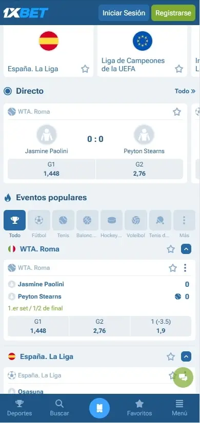 Apuestas deportivas 1xbet