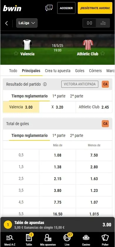 apuestas en directo bwin