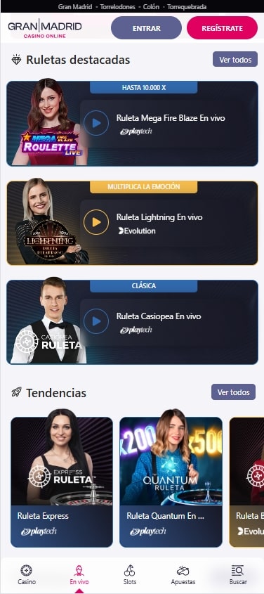 casino gran madrid ruleta en vivo