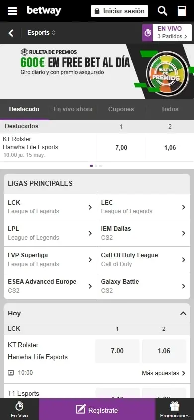 esports en betway