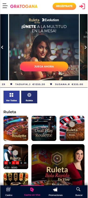 gratogana ruletas