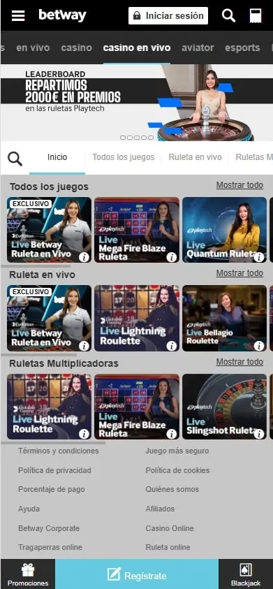 juegos de casino betway