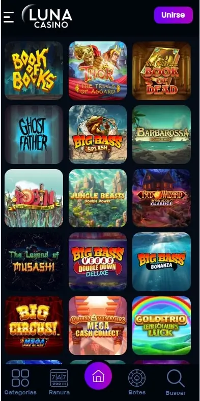 luna casino juegos
