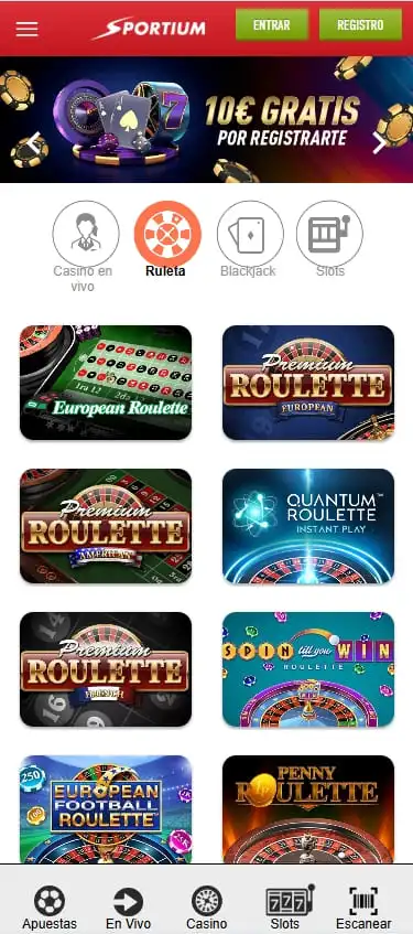 sportium casino online