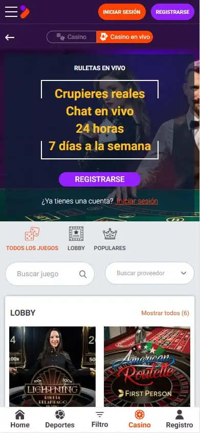 tonybet casino en vivo