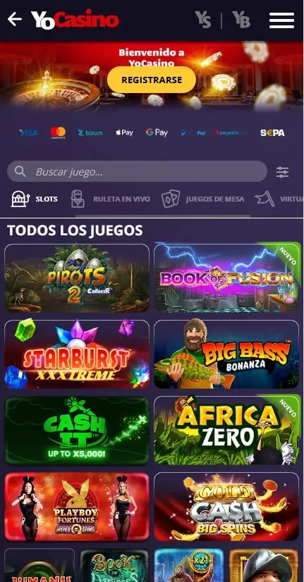 YoCasino slots y tragaperras