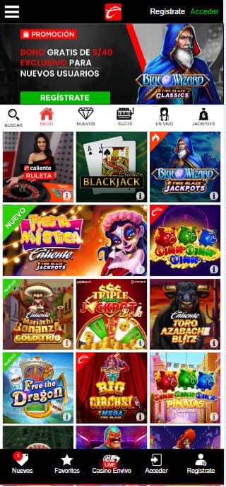 Juegos caliente casino