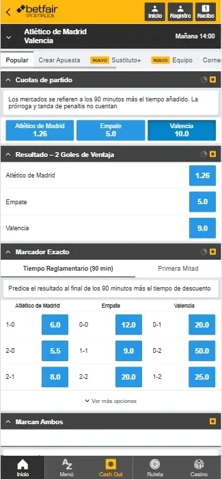 apuestas en vivo betfair