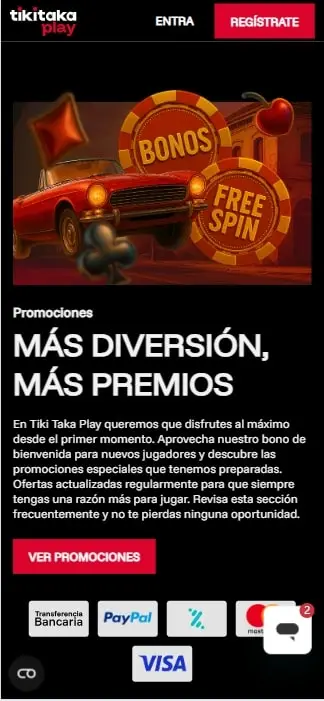 tikitakaplay bonos y promociones