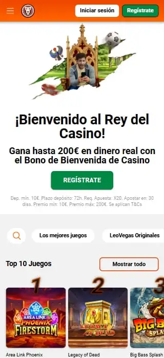 catálogo de casino de leovegas españa