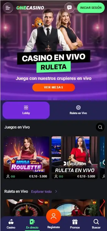 casino en vivo con crupieres reales en onecasino