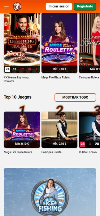 juegos de casino en vivo en leovegas españa