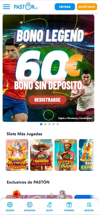 60€ de bienvenida por registro en paston