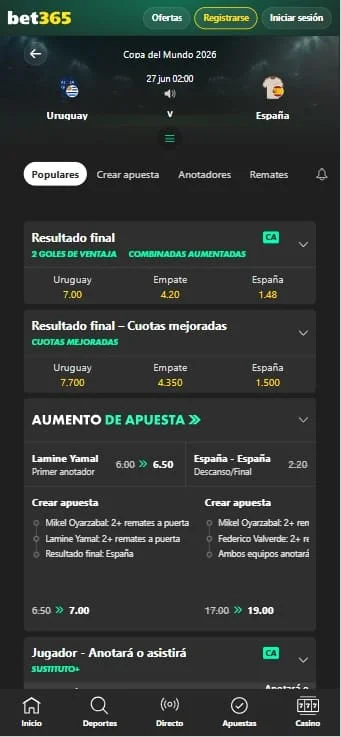 apuestas en directo de bet365