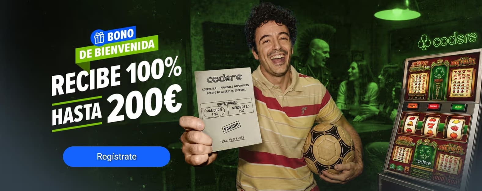 Bono bienvenida apuestas Codere: 100% hasta 200€