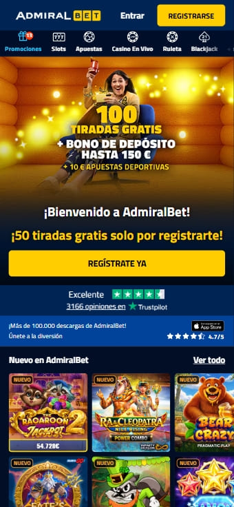 giros gratis de bienvenida en admiralbet