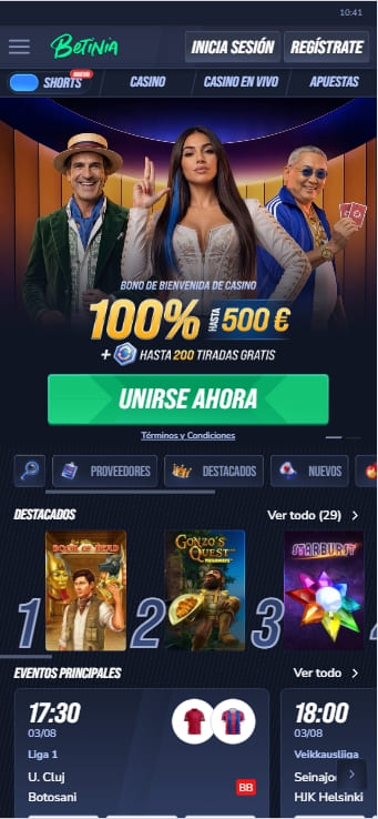 Betinia nuevo casino online en España