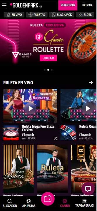 Ruleta en vivo con crupier real en el casino de Goldenpark