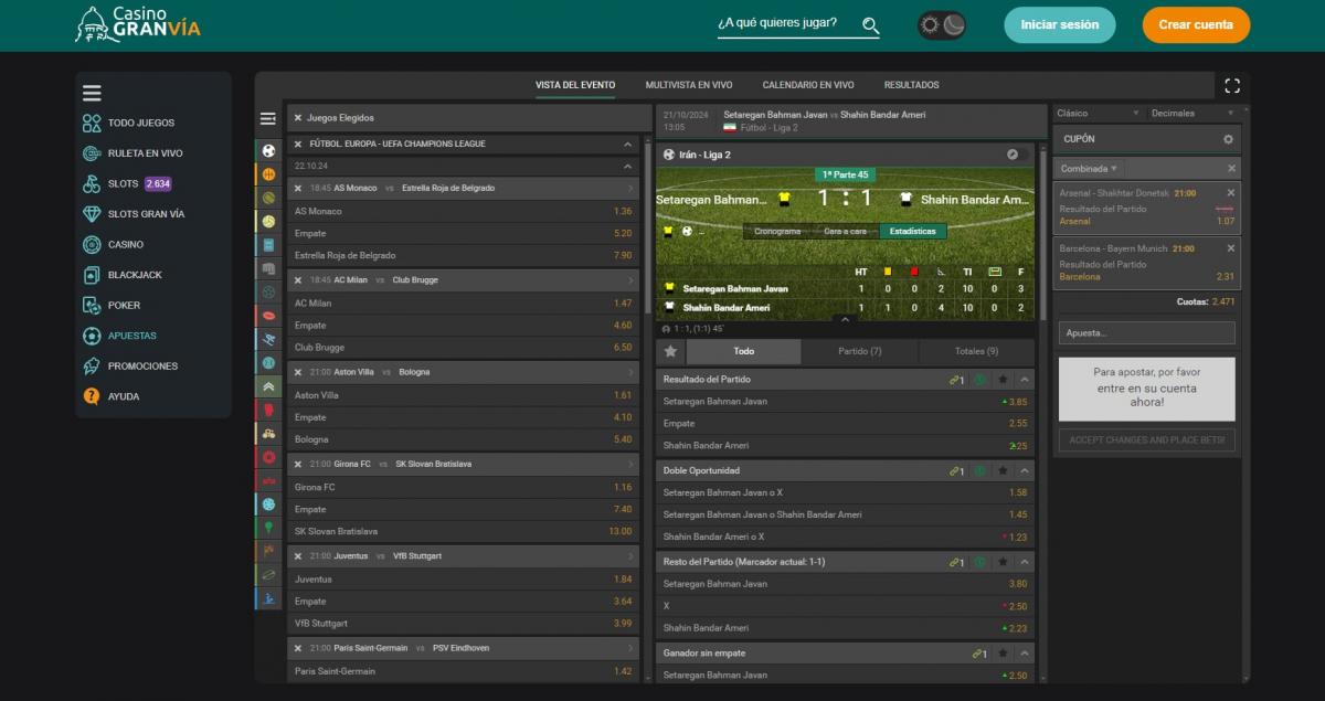 casino gran via apuestas deportivas