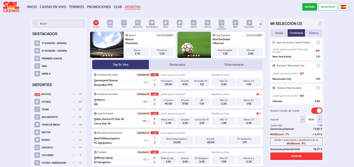 Solcasino apuestas deportivas