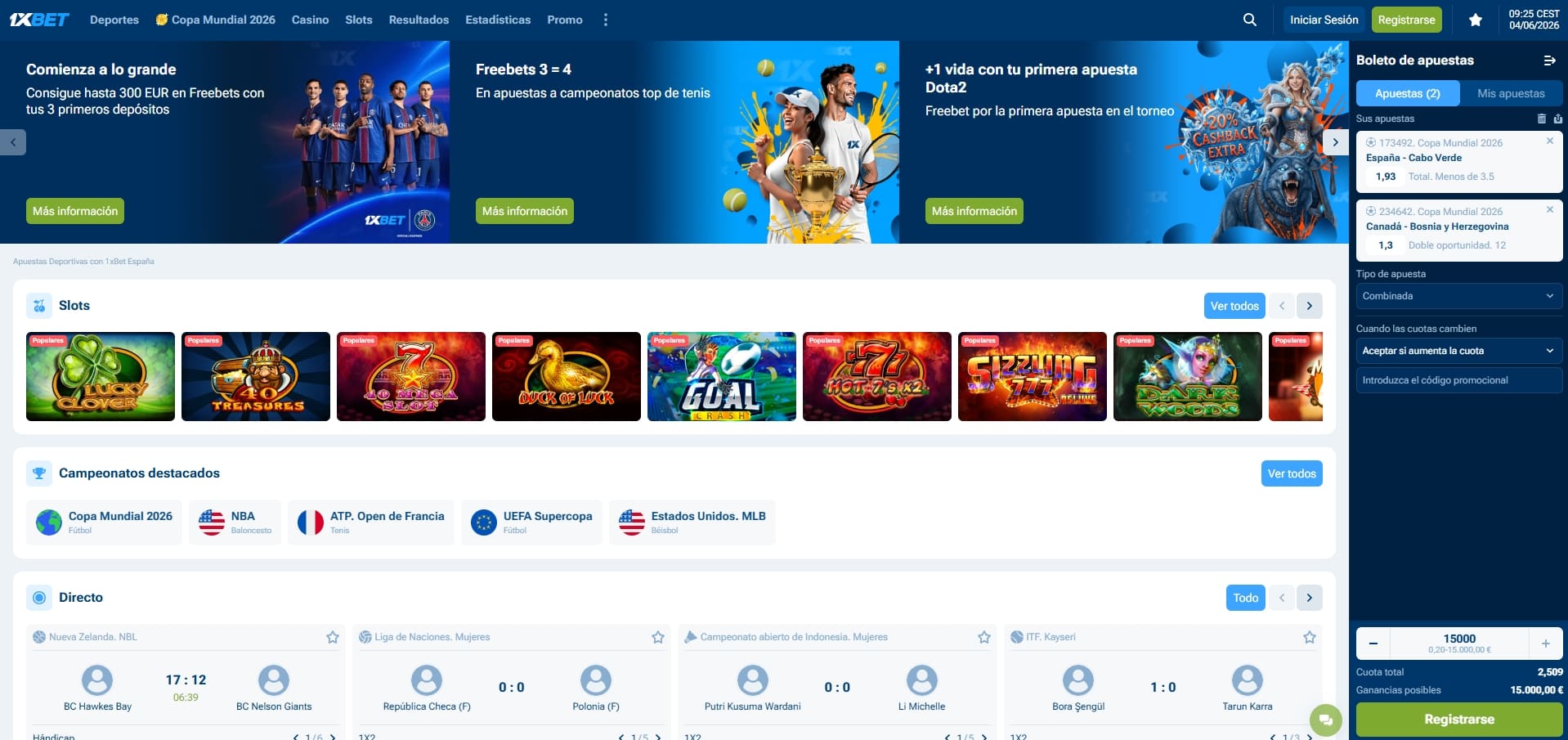 1xBet España: hasta 300€ en Freebets con tus 3 primeros depósitos. Sin cuota mínima ni tope de ganancias