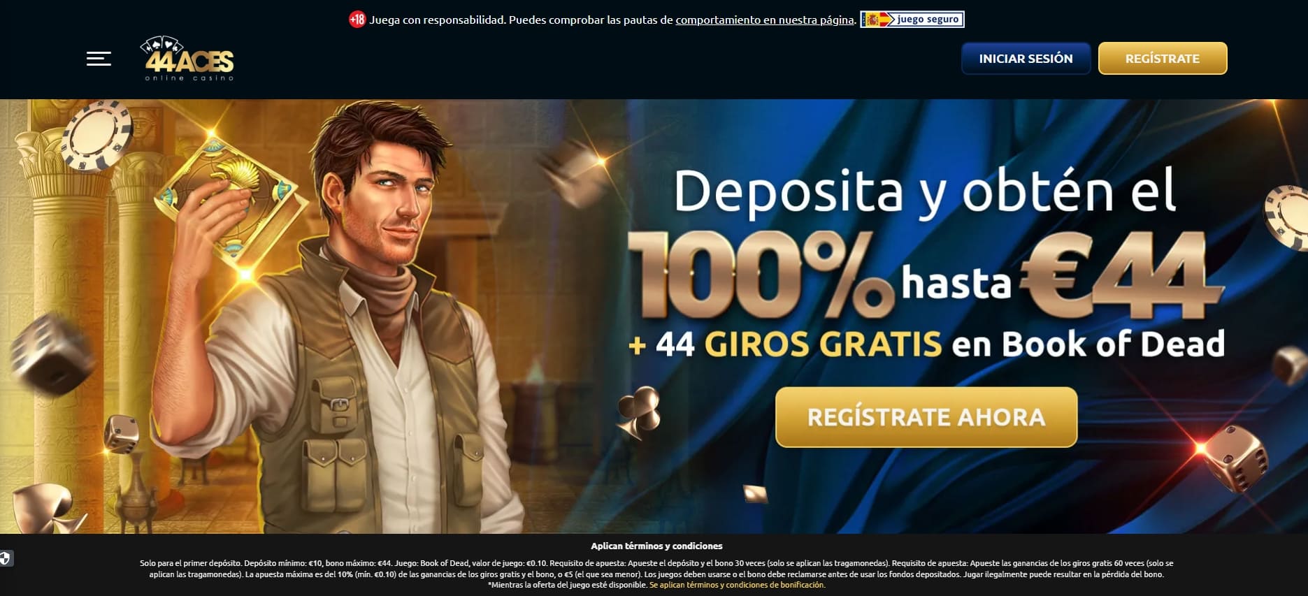 Registro en 44Aces Casino paso a paso con verificación de identidad DGOJ