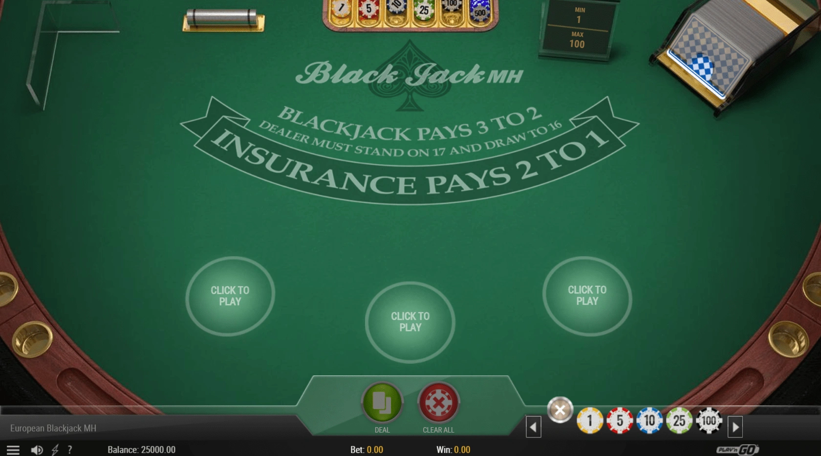 Demo Blackjack europeo