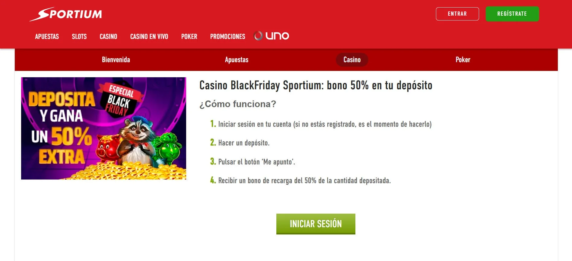 Bono Black Friday Sportium