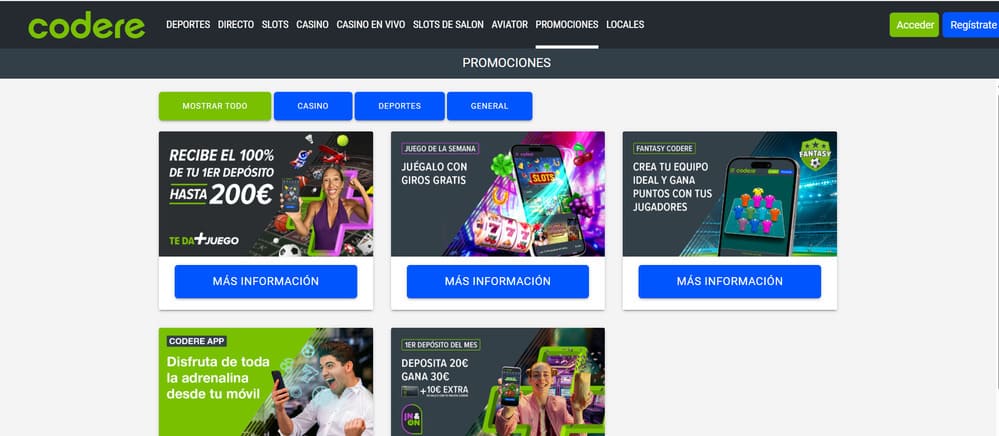 Código promocional Codere