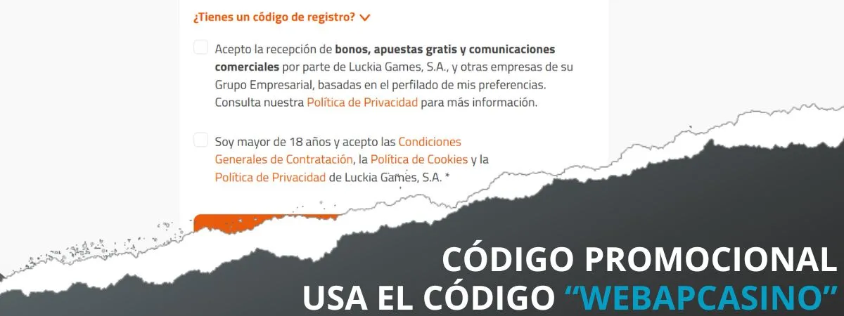 Código promocional Luckia casino