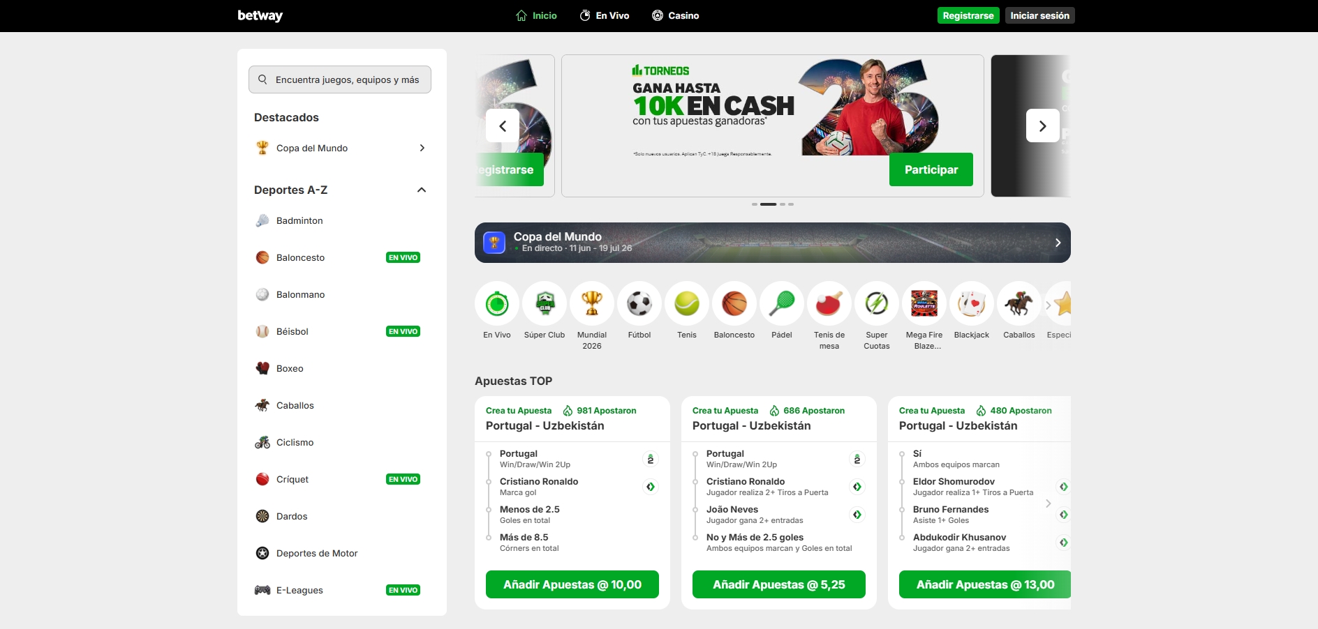 asegura tu primera apuesta en betway con hasta 200€ en freebets