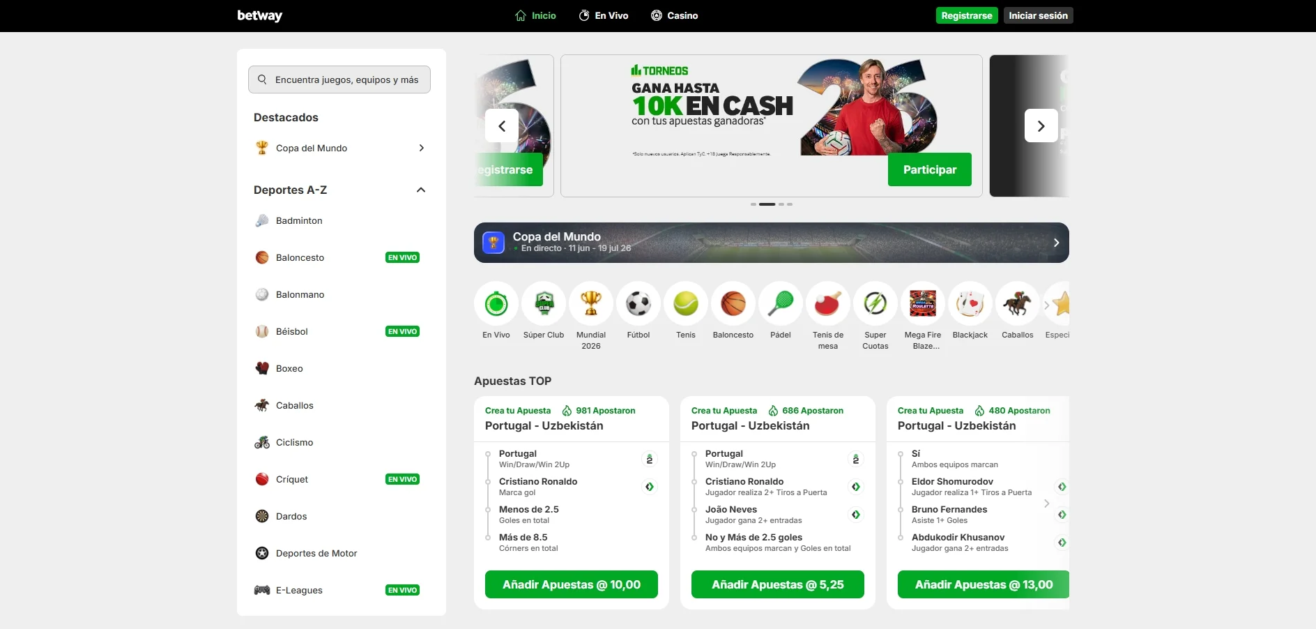 asegura tu primera apuesta en betway con hasta 200€ en freebets