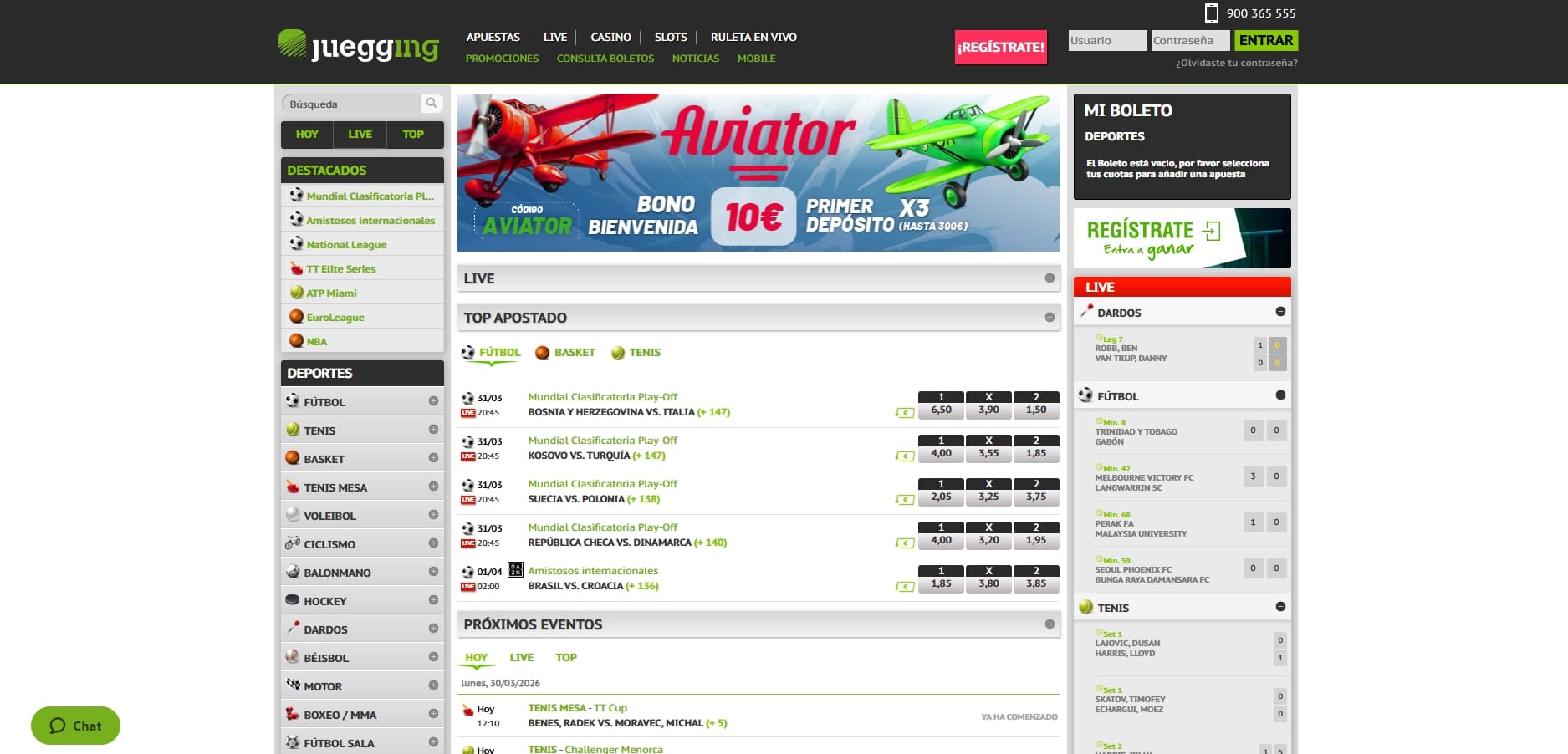 apuestas deportivas con bono en juegging