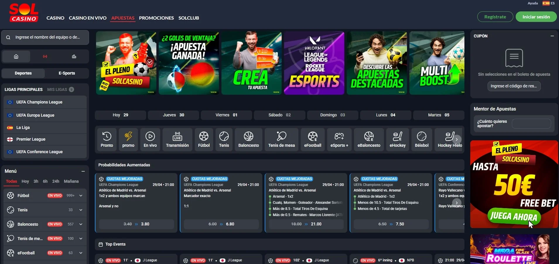 Solcasino España con apuestas online casino y pagos seguros
