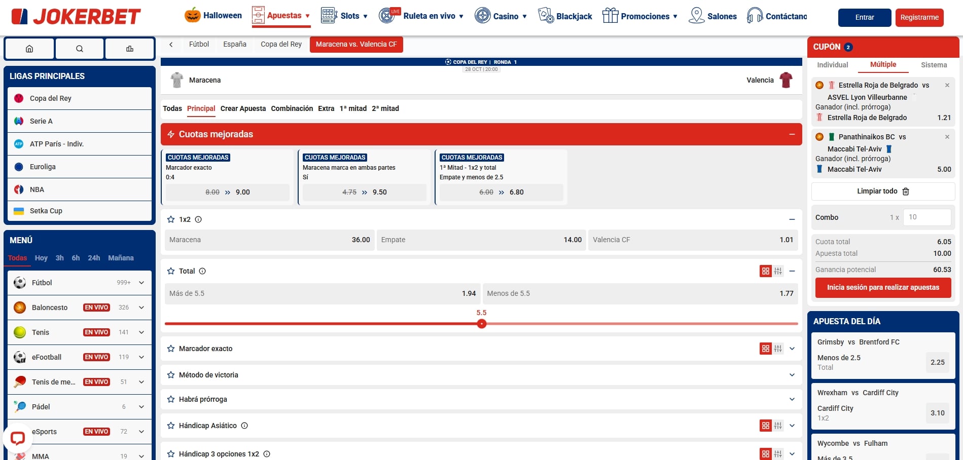 Apuestas en directo JOKERBET