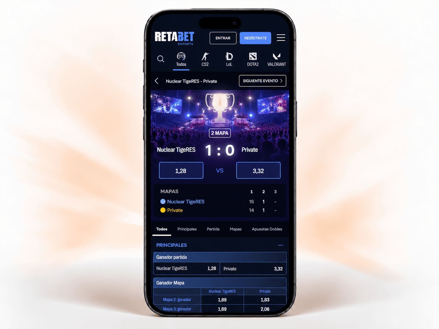 Retabet eSports en directo con apuestas en Dota 2