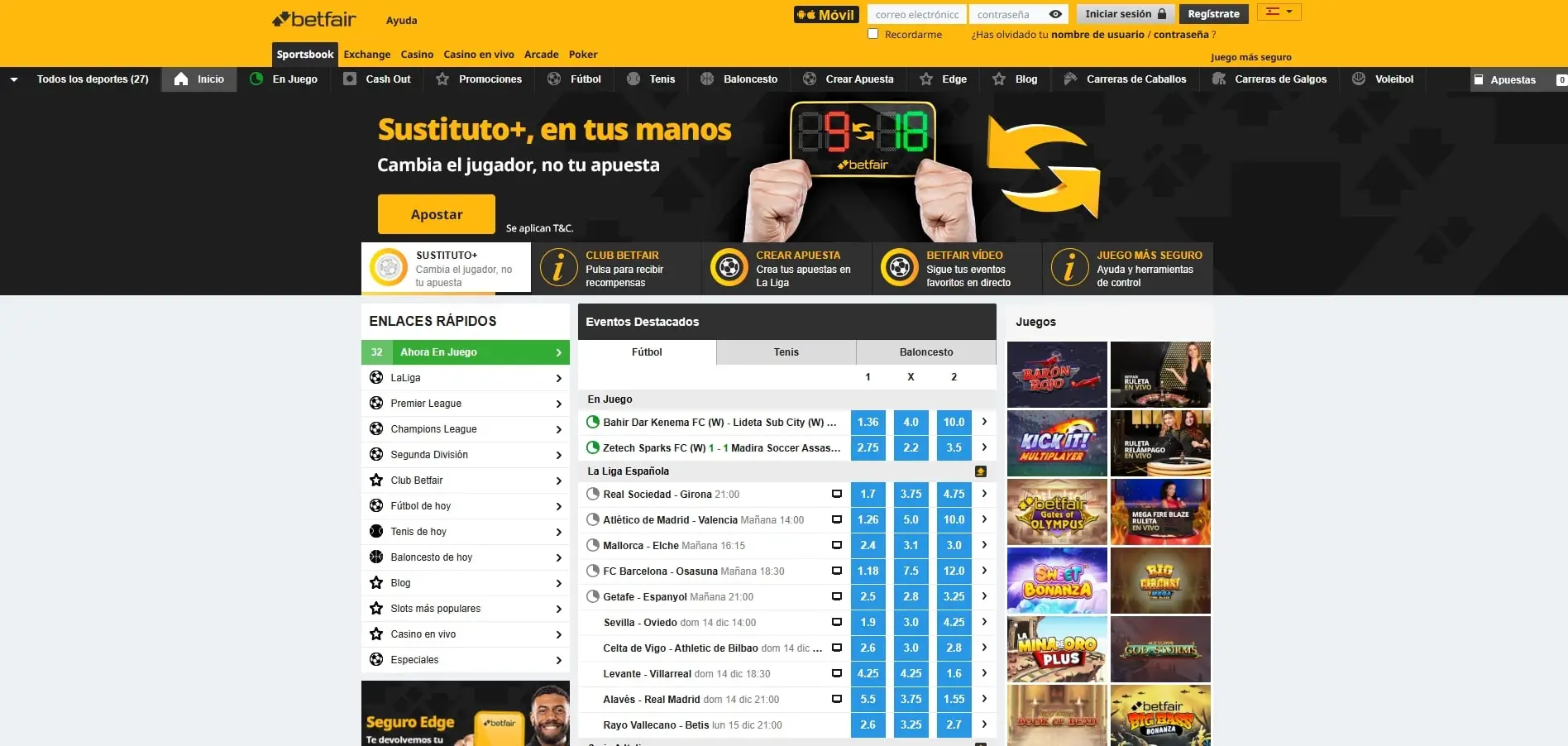 Apuestas deportivas en Betfair