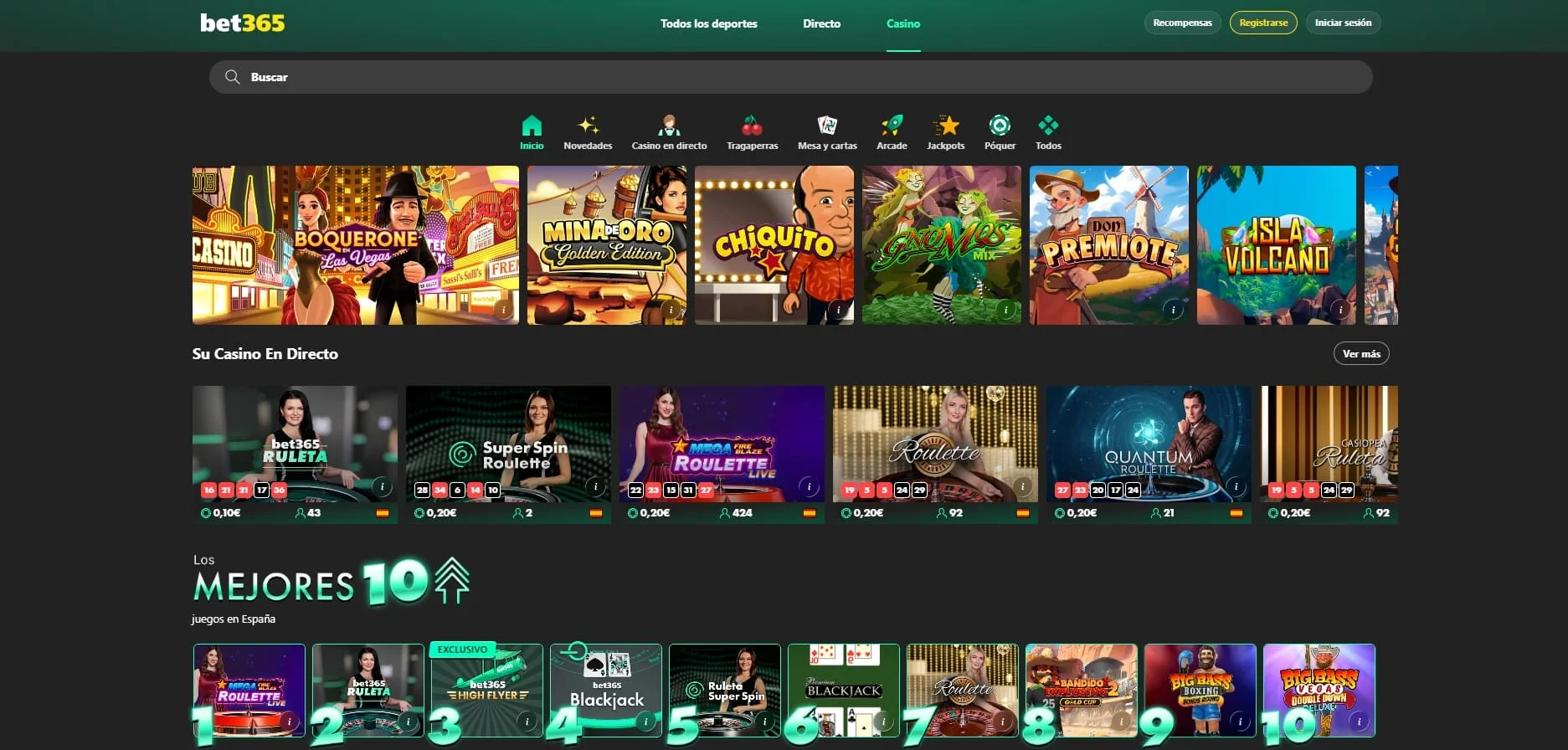 juegos de casino de bet365 españa