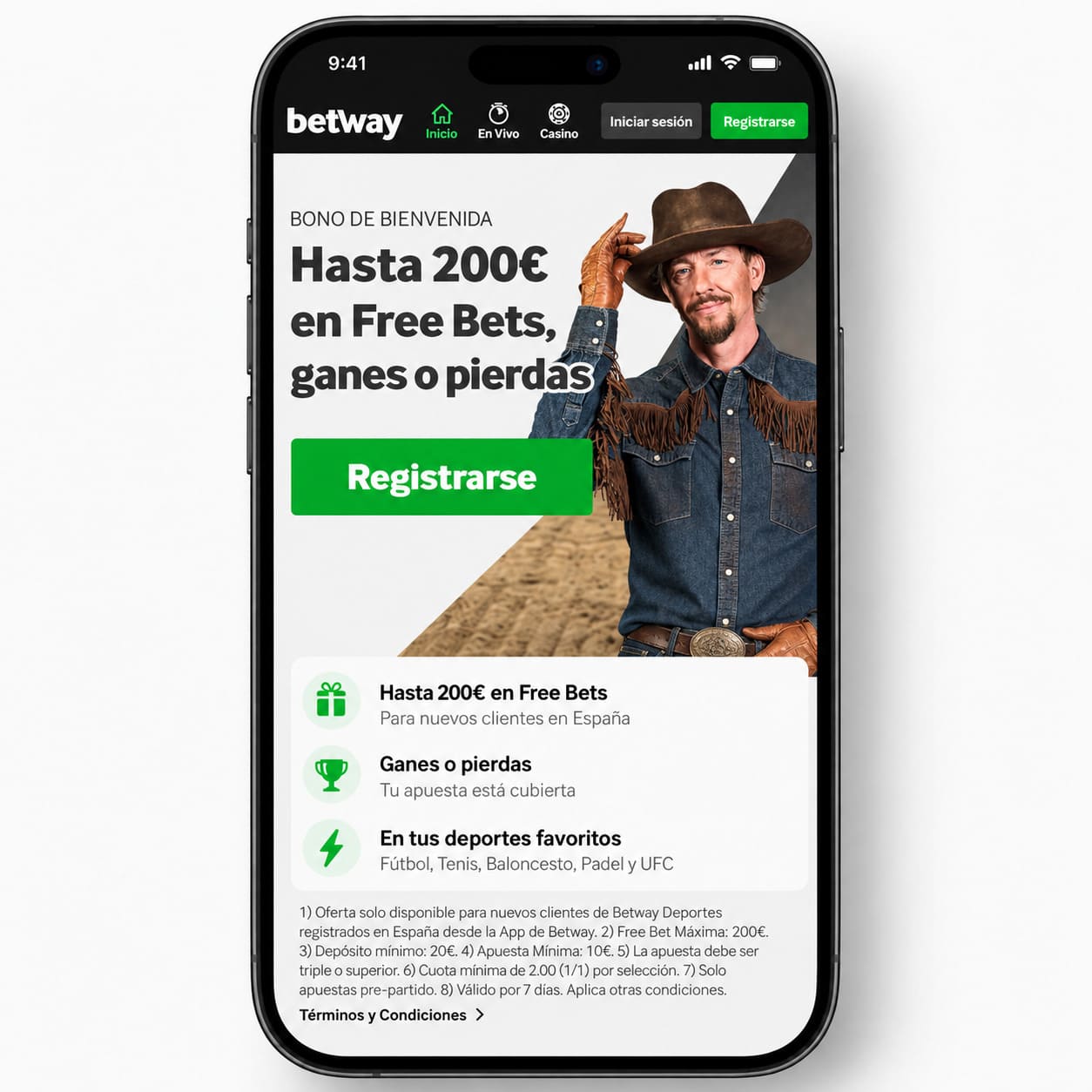 App de Betway para iPhone con apuestas de fútbol en directo