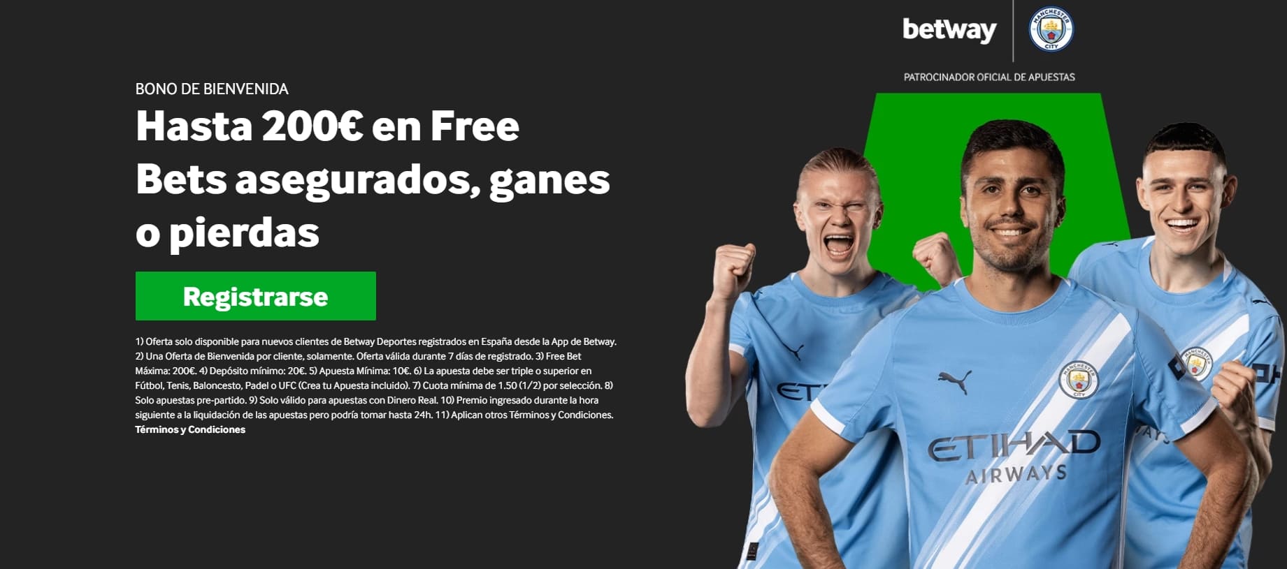 bono apuestas Betway primera apuesta combinada 200€ freebets asegurados España