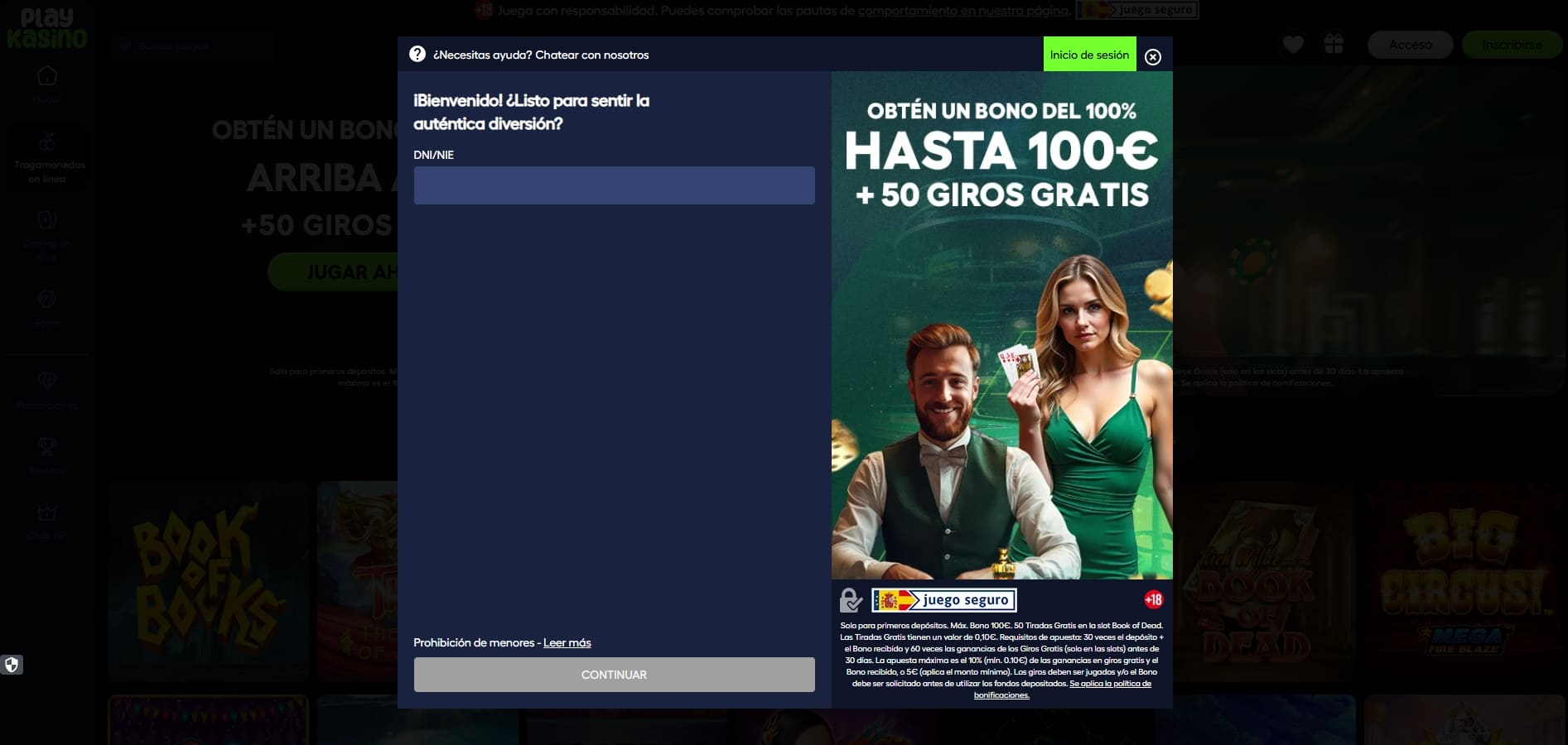 cómo registrarse en playkasino españa