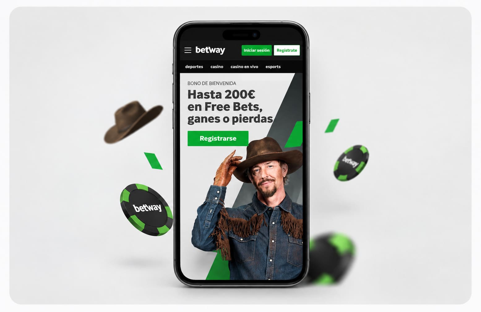 Móvil con el bono de bienvenida de Betway: hasta 200€ en Free Bets, ganes o pierdas