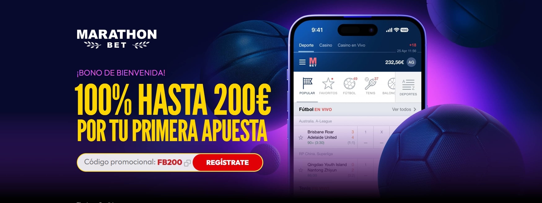 Bono Marathonbet apuestas: 100% hasta 200€