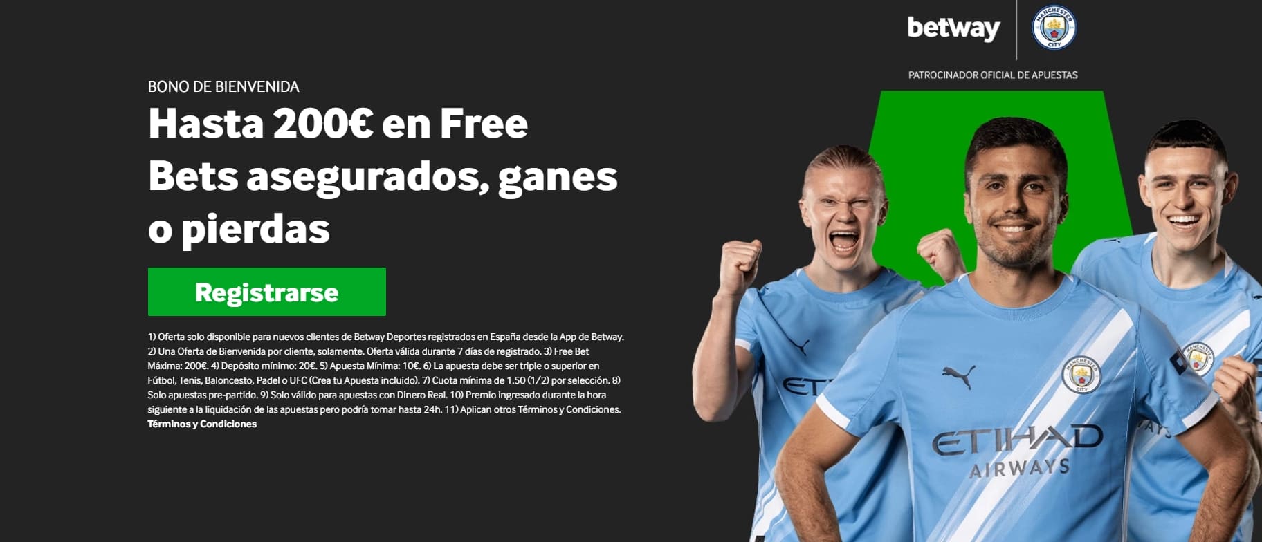 3. Betway freebets garantizadas 200€ bono bienvenida apuestas España