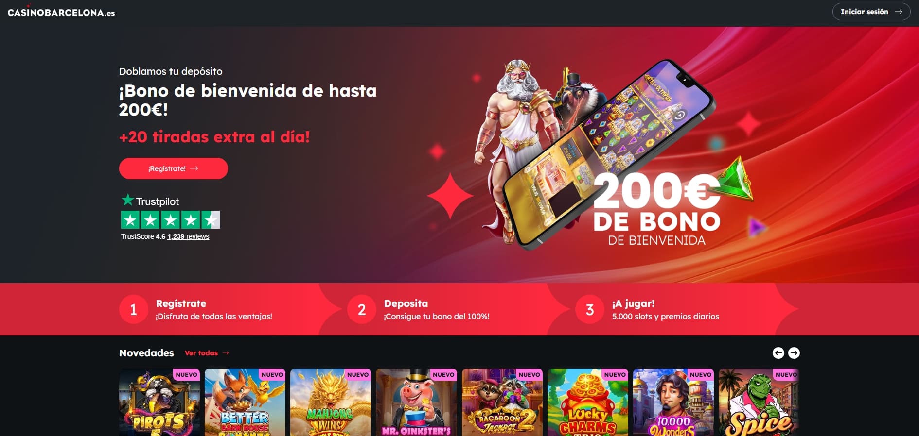 Catálogo de slots de Casino Barcelona con más de 4.500 tragaperras online