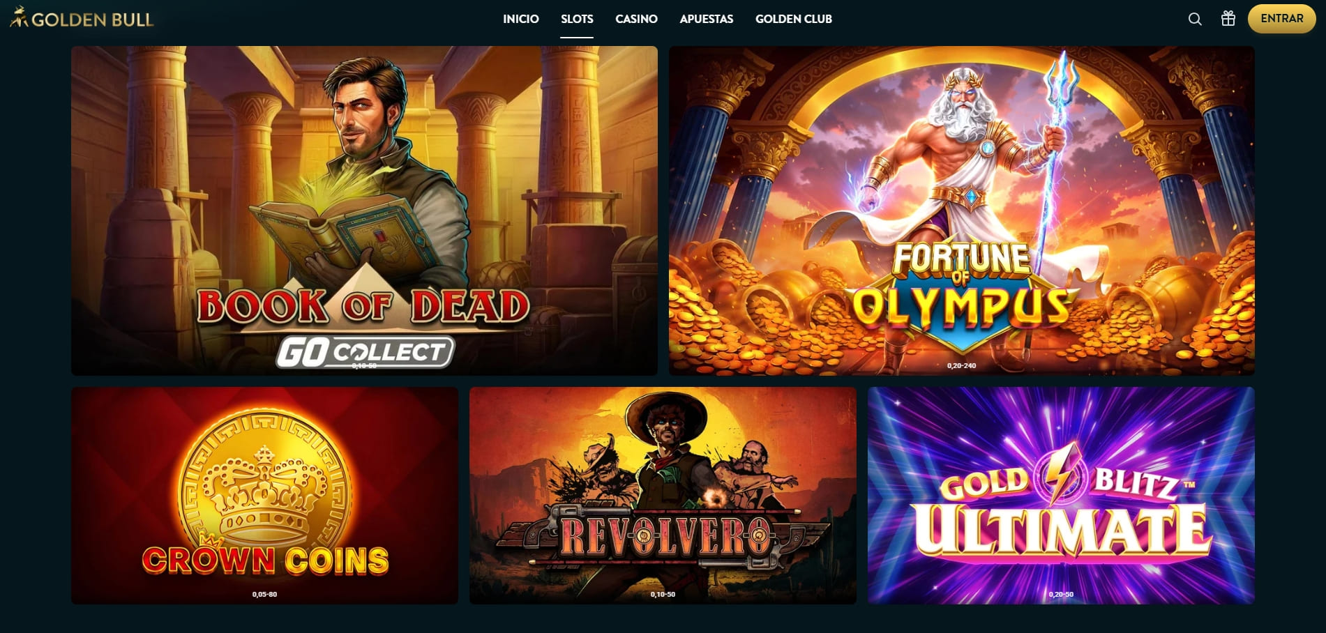 las mejores slots en golden bull