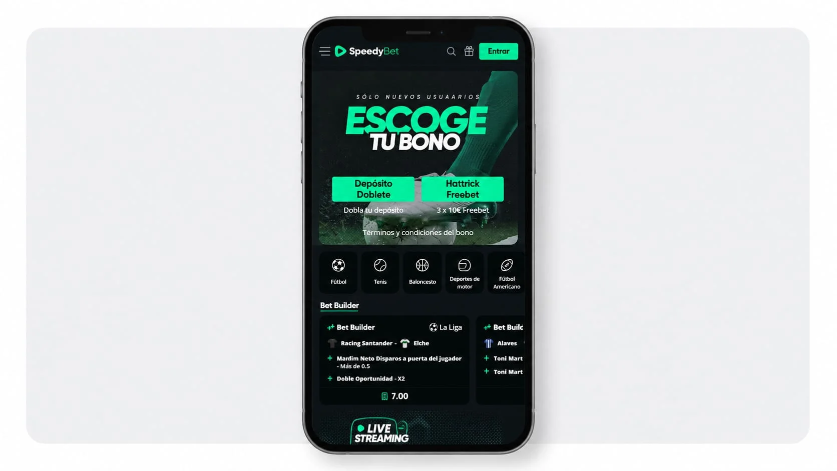 App de SpeedyBet para iPhone con apuestas en directo