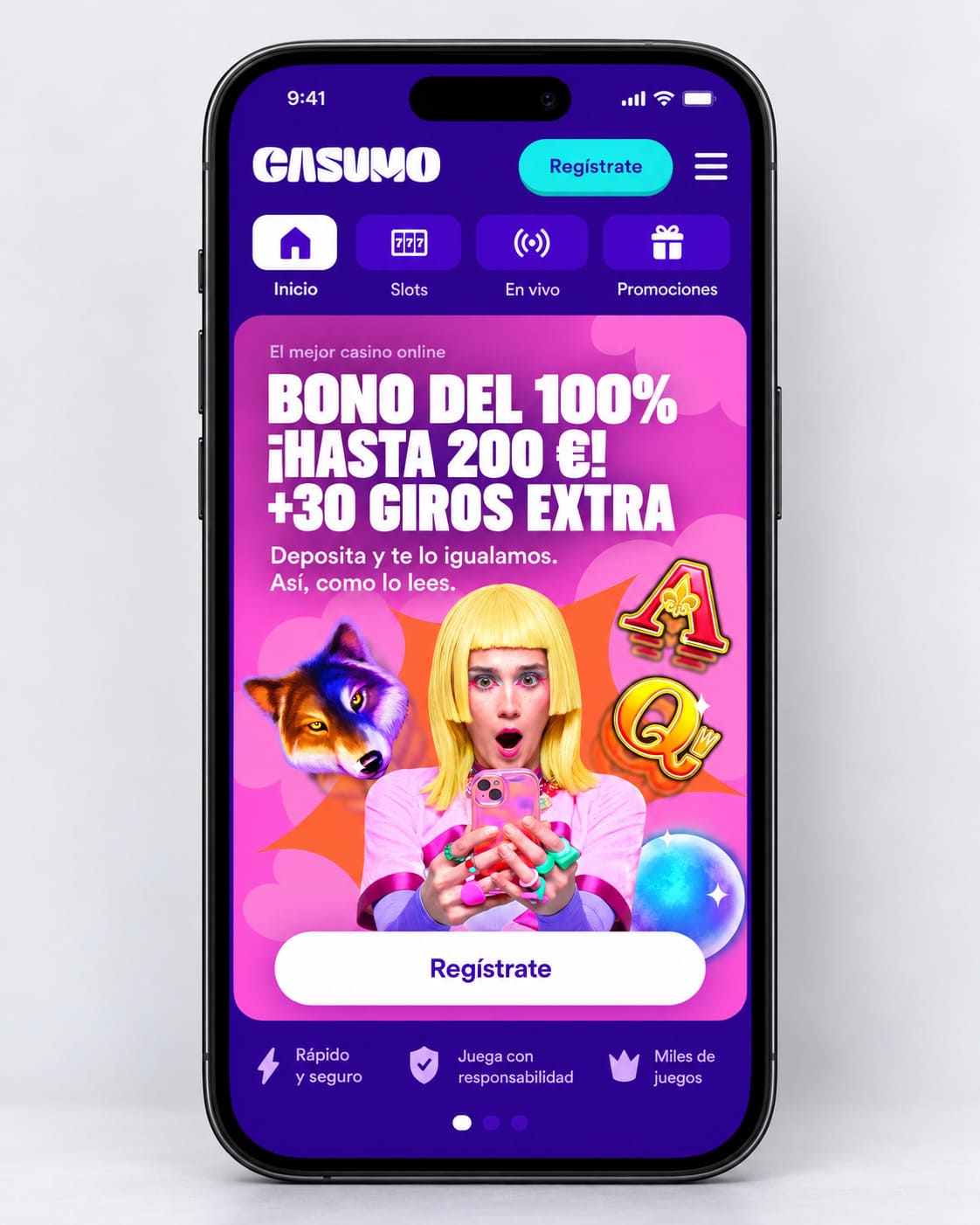 Bono 100% hasta 200€ + 30 giros extra en Casumo